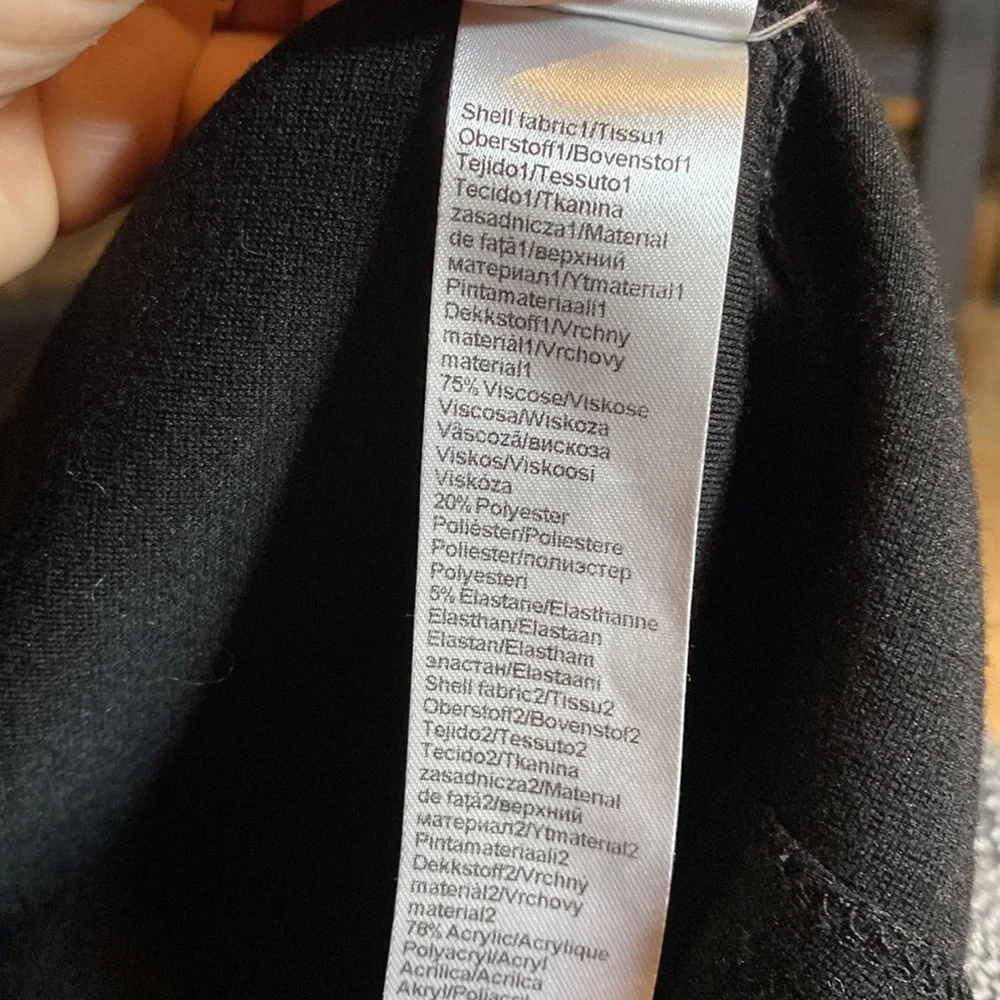 Apanage Black Damask Pattern Textured Bodice Zippered Jersey Cardigan Size 8 - Picture 5 of 7